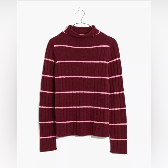 NEW Madewell Women’s Long Sleeve Pullover Stripped Wool Soft Sweater Size M - Picture 4 of 16